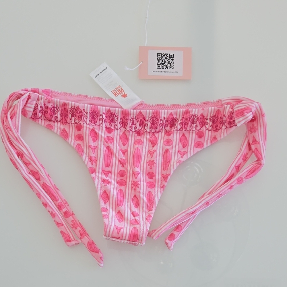 Pink Patterned Bikini Bottom - Picture 5 of 7